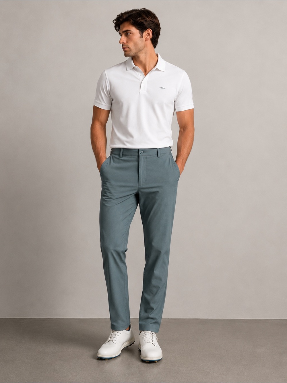 NEW Greg Norman Men's 40x30 Performance Tech Pant Flex Waistband slate Green